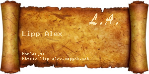 Lipp Alex névjegykártya